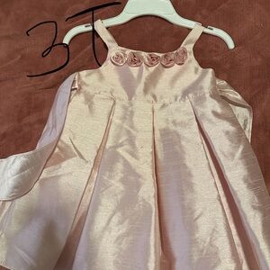 Elegant Pink Dress with Floral Accents